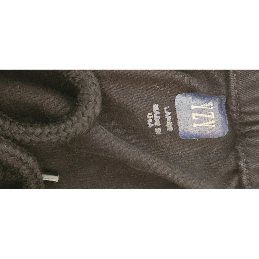 Yeezy YZY x GAP  black Elastic waist pull on sateen cargo pants solid Mens L Y2K